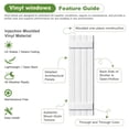 thumbnail image 4 of Demi Bonn Exterior Window Shutters - Two horizontal bars, Weather-Resistant Polypropylene, Easy DIY Install - Louver Shutters for Windows Outside, Vinyl, Brick, 14"W*31" H, White, 4 of 8