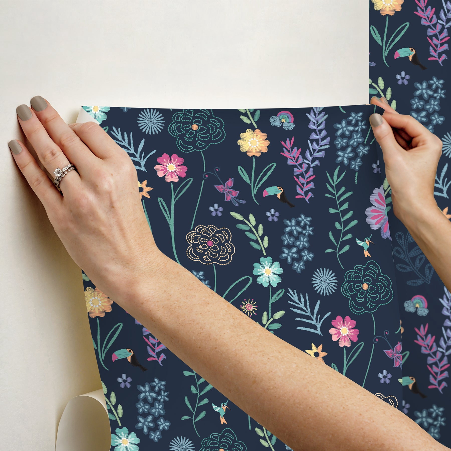 Disney Encanto Embroidery Floral Peel & Stick Wallpaper