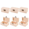 thumbnail image 2 of EeaseMX 6 cajas de almacenamiento rectangulares para joyas, mini joyeros, soporte para artículos diversos, caja de madera natural para escritorio y mesa., 2 of 7