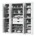 thumbnail image 5 of Solid Wood Storage Cabinet - 71.5" Tall, 65" Wide Freestanding Kitchen Pantry with 2-Drawer Kit & Adjustable Shelves – White, Renewable Eco-Friendly 100% Wood, Made in Brazil, 5 of 6