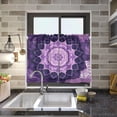 thumbnail image 7 of FREEAMG 24 Inch Length Kitchen Curtains Purple Mandala 2 Panels Half Window Sheer Curtains Rod Pocket Farmhouse Short Drapes for Bathroom Cafe Basement, 7 of 7