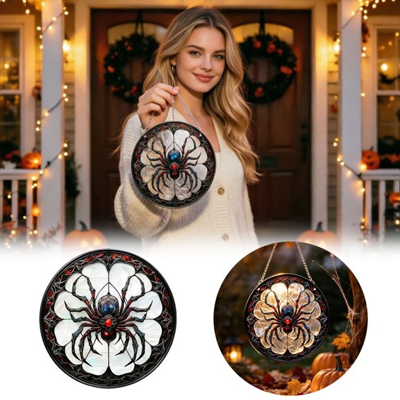 Ailezt Halloween Decor Halloween Hanging Ornament For Autumn Decorative Glass For Doors Garden Indoor Outdoor