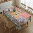 thumbnail image 2 of Pioneer Flower Floral Print Pattern Rectangle Tablecloth 60"x84",Waterproof Polyester Rectangle Table Cloth, Wipeable Spillproof Polyester Tablecloth for Dining, Camping, Indoor and Outdoor, 2 of 5