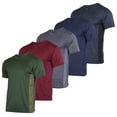 thumbnail image 2 of Real Essentials 5 Pack: Men’s V-Neck Dry-Fit Moisture Wicking Active Athletic Tech Performance T-Shirt, 2 of 7