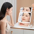 thumbnail image 2 of LED Three-folded Sides Portable Makeup Mirror Touch Screen LED Makeup Mirror Makeup Accessories, 2 of 5