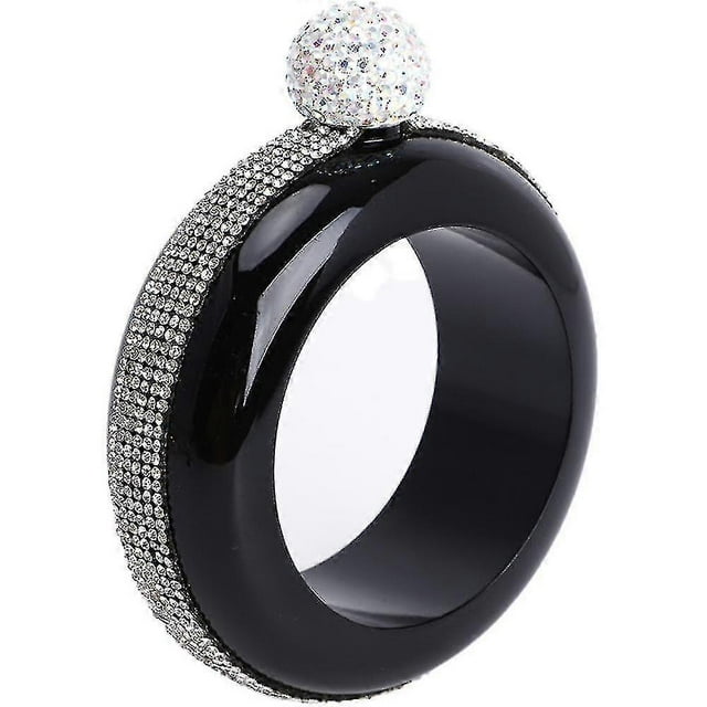 CHAO Pulsera Frasco Brazalete Frascos Creativos Acero Inoxidable Y Frasco De Cadera Diamante Negro