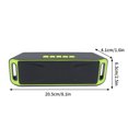 thumbnail image 3 of Qocolhg Wireless Bluetooth Speaker with AUX/USB/TF Card Slot, Outdoor Portable Stereo Speaker with HD Audio, Enhanced Bass, FM Radio Speaker for Travel, Party, Green, 3 of 6