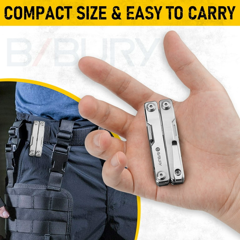 Bibury MultiTool alicates BI2048B, Herramienta de acero inoxidable Multi con cortador de cuerda