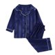 thumbnail image 1 of Odeerbi 1-8 Años Niños Niñas Pijama de Satén Con Solapa Entallada Camisa de Manga Larga Conjunto de Pantalones Suave Ropa de Dormir de Dos Piezas Pijama de Dos Piezas, 1 of 9