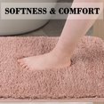 thumbnail image 3 of PiccoCasa Thick Plush Bath Mat Rugs Floor Kitchen Door Rug Soft Microfiber Non-slip TPR Rubber Carpet Pink 16" x 24", 3 of 8