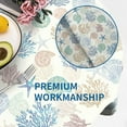 thumbnail image 5 of Nautical Coastal Round Tablecloth 60 Inch Summer Starfish Seashells Circle Table Cloth Ocean Coral Stain Resistant Table Cover for Kitchen Dining Picnic Parties Weddings Indoor Outdoor Decor, 5 of 6