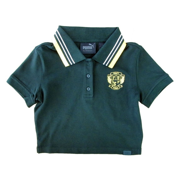 Fenty Puma By Rihanna Womens Fitted Cropped Short Sleeve Polo Shirt, Scarab, XXS