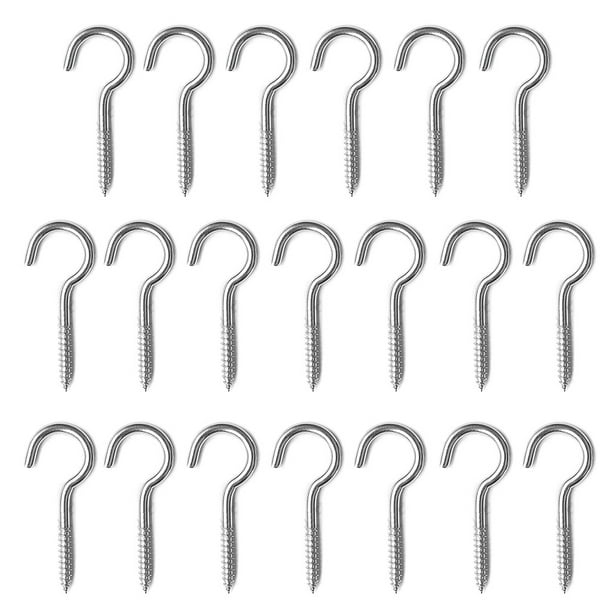 SEFUONI 20 Pack Ceiling Hooks Metal Wall Hooks CShape Screwin Hanger