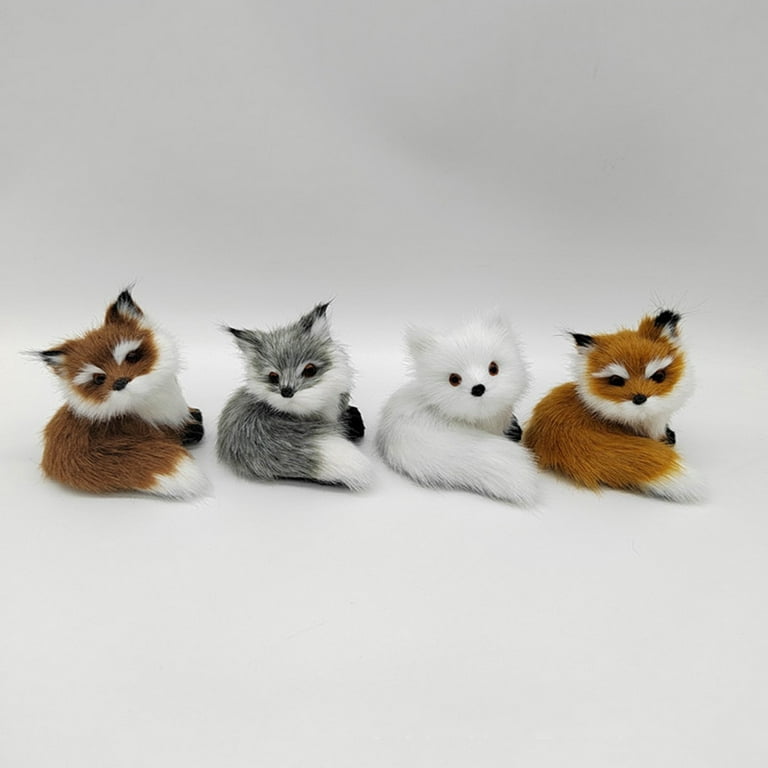 2pcs Cute Tiny Realistic Fox Plush Toy Handmade Stuffed Animals Art Doll  Kids Toy Birthday Graduation Christmas Gifts Ornament Decor Prop -   Norway