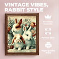 thumbnail image 2 of Cocosmile Rabbits Vintage Poster - Retro Art of Bunnies Eating Lettuce, Moody Animal Lover Print for Farmhouse or Nursery Decor - 11x14 UNFRAMED Wall Art, 2 of 6