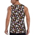 thumbnail image 3 of Easygdp Daisies Flowers Men's Tank Top, Sleeveless Muscle T Shirts, Breathable, Quick-Dry, Loose for Gym, Running, Fitness - Large, 3 of 9