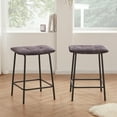 thumbnail image 6 of Duhome Square Tufted Counter Bar Stools Velvet Upholstered Set of 2, Backless Bar Stools for Kitchen Island 24” Black, 6 of 8