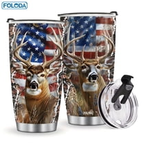 20oz With Lid Hunting Gifts for Men Dad Papa,Christmas Birthday Gifts for Hunters,Deer Lovers Gift Valentines Day Gifts for Him, Deer Hunting Tumbler Cup, Insulated Travel Coffee Mug