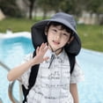 thumbnail image 4 of WUXIAN Baby Girls Sun Hats Kids Sun Protection Upf50+ Bucket Hat Toddler Summer Beach Play Hats With Neck Flap Cap,Grey,One Size, 4 of 6
