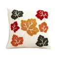 thumbnail image 2 of Fall Embroidered Pillow, Maple Leaf Cushion, Halloween Sofa Decor, Tufted Textured Design and Festive Themed Patterns for Living Room Sofas, Bedroom Accents, and Party Settings, 2 of 6