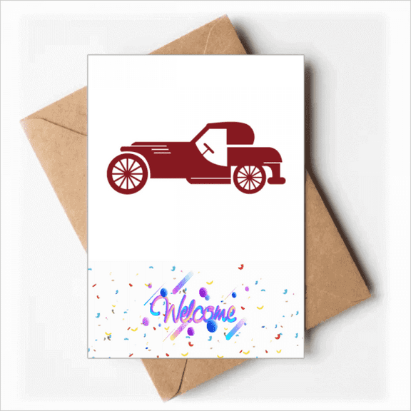 Geometric Classic Red Cars Outline Welcome Back Greeting Cards Envelopes Blank