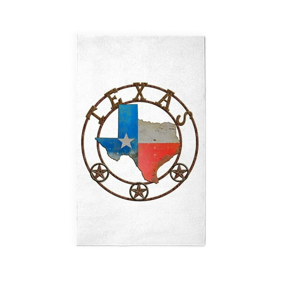 CafePress - Texas Wrought Iron Barn Art Area Rug - 3'x5' Decorative Area Rug, Fabric Throw Rug
