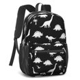thumbnail image 2 of Dinosaur and Palm Black Pattern 17" School Backpacks for Teens,Waterproof Oxford Fabric,S-Shape Padded Straps for School,Travel,Hiking,Camping, 2 of 6