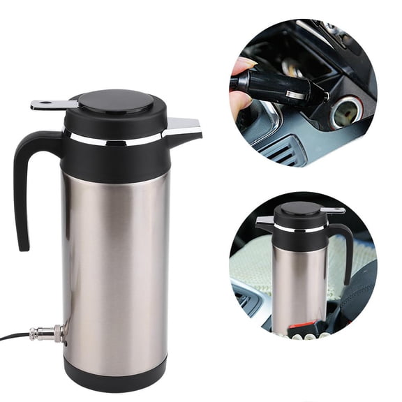 FAGINEY 12V 450ml Electric In-car Stainless Steel Travel Heating Cup Coffee Tea Car Cup Mug,Car Heating Cup, Electric Water Kettle