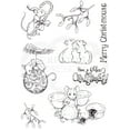 thumbnail image 1 of Ensemble de Timbres Transparents Pink Ink Designs A5 - Joyeux Noël Mouse, 1 of 2