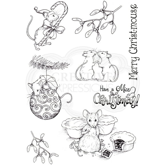 Pink Ink Designs A5 Clear Stamp Set-Merry Christmas Mouse