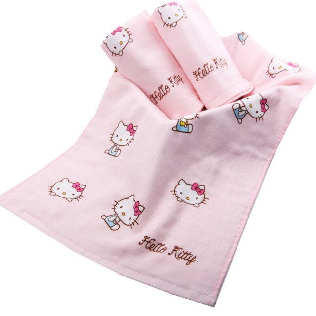 Toalla de algodón de Hello Kitty, Toalla de baño de dibujos animados Sanrio, toalla de cara súper suave para niños, baño en casa, lavado de manos y cara