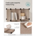 thumbnail image 4 of SONGMICS Armario Modular, Zapatero con 16 Cubos, 31 x 123 x 123 cm, Estante de Plástico PP, Marrón Camello, 4 of 5