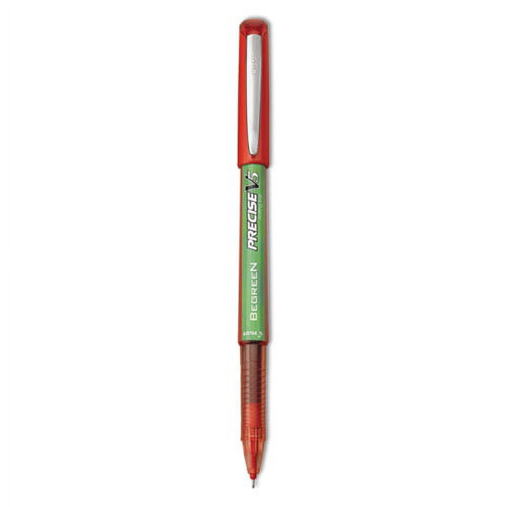 Precise V5 Begreen Roller Ball Pen, Stick, Extra-Fine 0.5 Mm, Red Ink, Red Barrel, Dozen | Bundle of 5 Dozen
