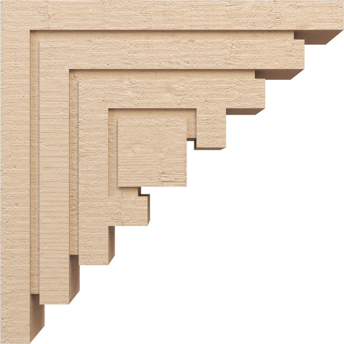 9"W x 36"D x 36"H Thin Landon Rough Cedar Woodgrain TimberThane Corbel, Primed Tan