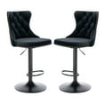 thumbnail image 5 of Tcbosik 2 Pack Upholstered Swivel Bar Stools, 24.8"-33" Height Adjustable Velvet Counter Stool, Armless Island Chair with Button Tufted Back & Metal Base for Dining Room, Black, 5 of 10