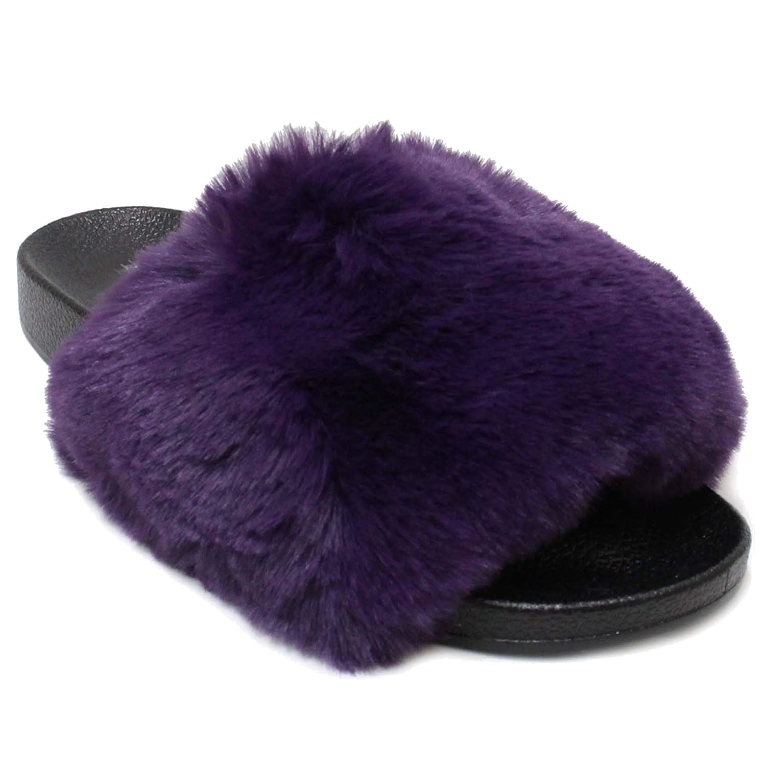 faux fur slip on shoes