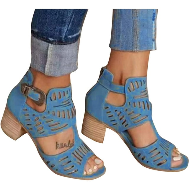 Sandales pour Femmes, Espadrilles Plates à Bout Ouvert, Bride Cheville Enveloppée, Talon Bas, Décontractées, Été
