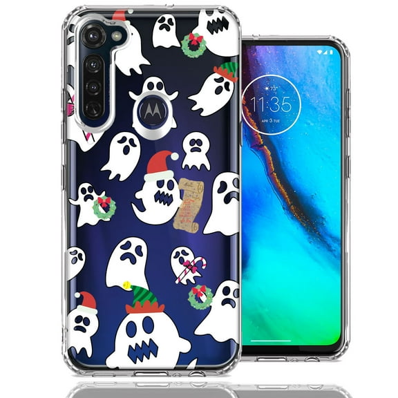 MUNDAZE For Motorola Moto G Stylus Halloween Christmas Ghost Design Double Layer Phone Case Cover