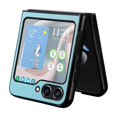 thumbnail image 4 of Allytechgroup Slim Fit Phone Case for Samsung Galaxy Z Flip5, Hard PC PU Leather Back Cover Anti-Scratch Drop Protection Shockproof Case Cover for Galaxy Z Flip 5, Skyblue, 4 of 10