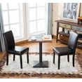 thumbnail image 4 of Roundhill Urban Style Solid Wood Leatherette Parson Chair in Black(Set of 2), 4 of 6