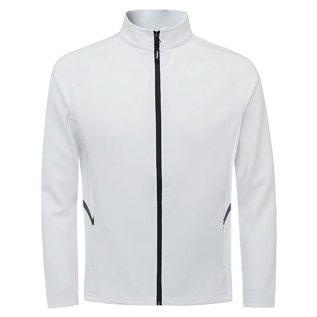 Blusa y camisa de manga larga con cuello alto para hombre, cárdigan informal de moda con bolsillo y cremallera, chaqueta de entrenamiento deportiva de manga larga con cuello alto, abrigo de poliéster