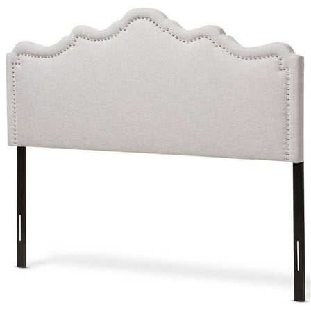 Bowery Hill Modern Fabric Upholstered King Headboard in Gray Beige