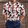 thumbnail image 1 of Camisa de hombre a cuadros con botones de manga larga informal para exteriores con diseño de muñeco de nieve nuevo diseño para hombre talla grande, 1 of 6