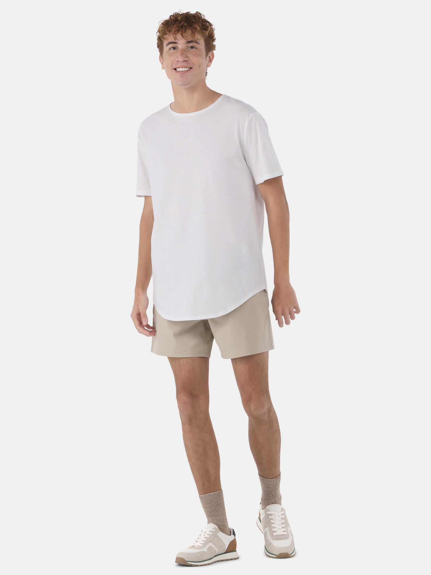 No Boundaries Men's & Big Men's Longline Curved Hem Elongated Tee Shirt, 2-Pack, Sizes XS-5XL