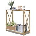 thumbnail image 2 of SYTHERS Console Table for Entryway, 2-Tier Metal Narrow Sofa Side Table Hallway Table TV Stand for Living Room Bedroom, Gold, 2 of 8