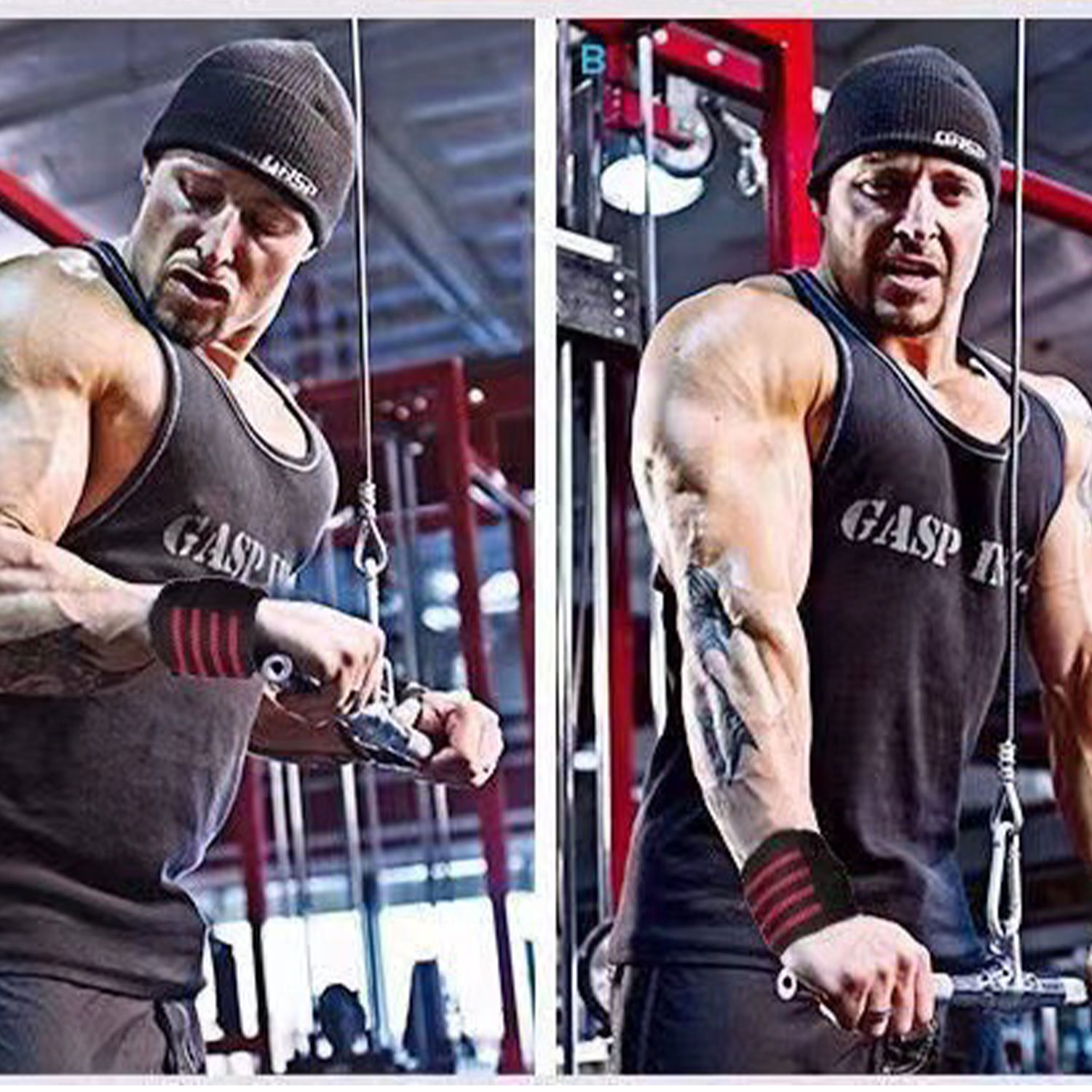 Ponpon 2Pcs Weight Lifting Wrist Wraps, Wrist Support Brace for Wrist Pain Relief, Wrist Straps for Gym Powerlifting Weightlifting Strength Training, Gray