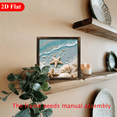 thumbnail image 2 of A 12*12-inch wooden framed painting - Serene Seashore. It can be used as a home decoration item or a great gift., 2 of 7