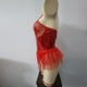 thumbnail image 2 of Gibobby Sujetador De Encaje Para Mujer Ropa Lencería para Mujer Encaje Interior Halter Chemise V Cuello Camisón Sexy Ropa de Dormir Camisón Malla(Rojo, G), 2 of 5