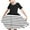 Black, variant on Toddler Girls Summer A-Line Dress Cute Striped Swing Dress Toddler Kids Short Sleeve Stretchy Dress Toddler Girls Clothes