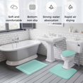 thumbnail image 5 of Pure Light Cyan Bath Mat 3 Piece Bathroom Rug Set, Simple Solid Color Non Slip Bath Rug Contour Mat and Toilet Lid Cover, Absorbent Shower Mats Soft Bath Rugs and Mats Sets, 5 of 8